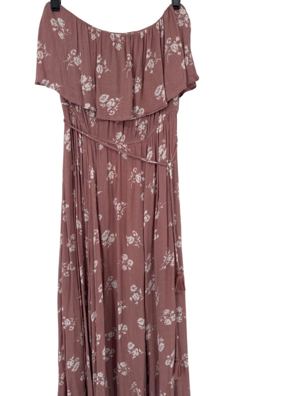 GiGi USA Womens strapless Floral Maxi Dress crinkle rose size Large Rayon - Picture 3 of 7